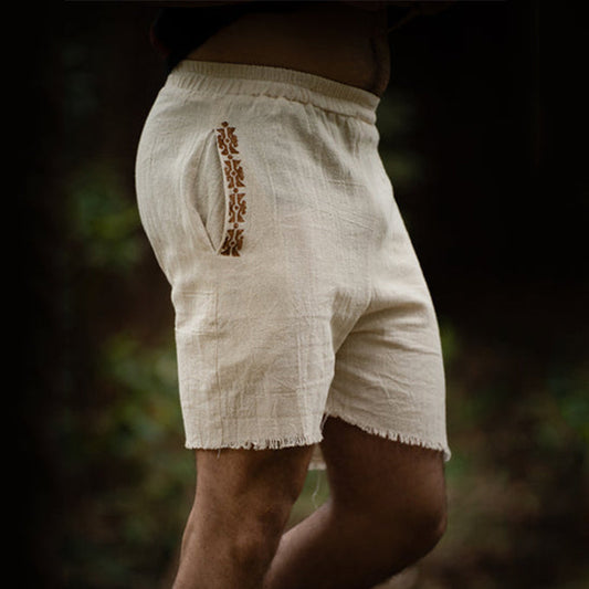 Natural Linen Shorts For Men