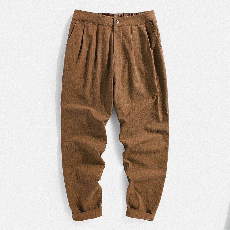 Men's Elastic Waist Linen Pants
