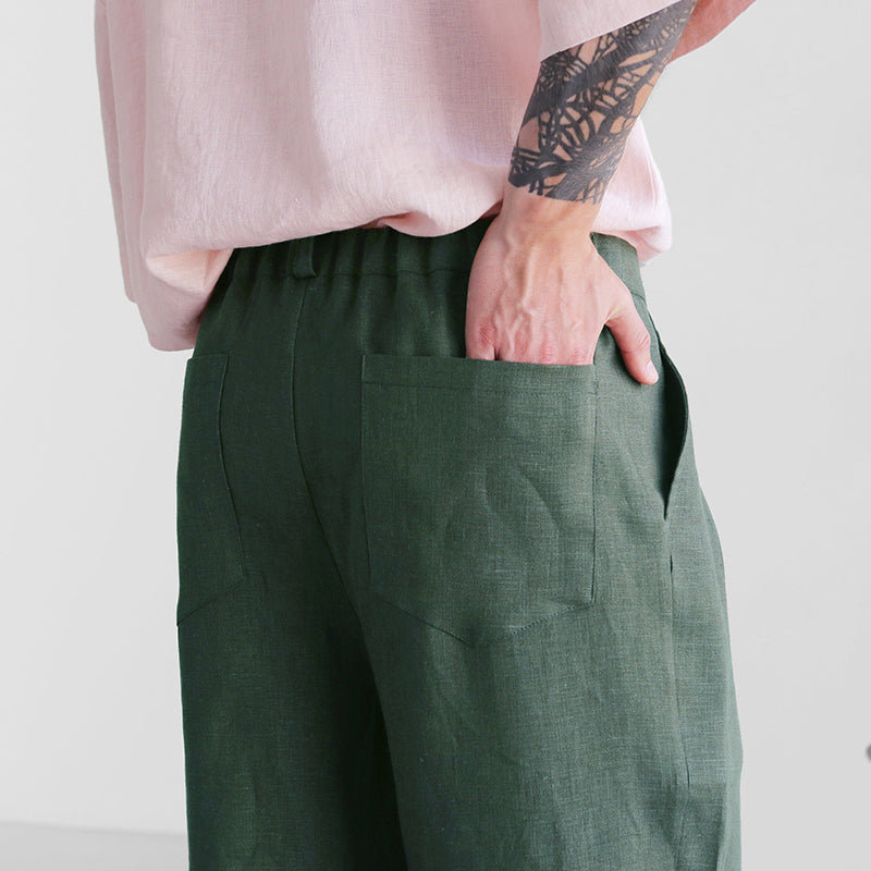 Mens Linen Trousers With Pleats