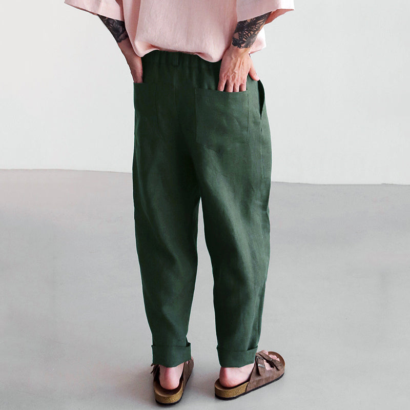 Mens Linen Trousers With Pleats
