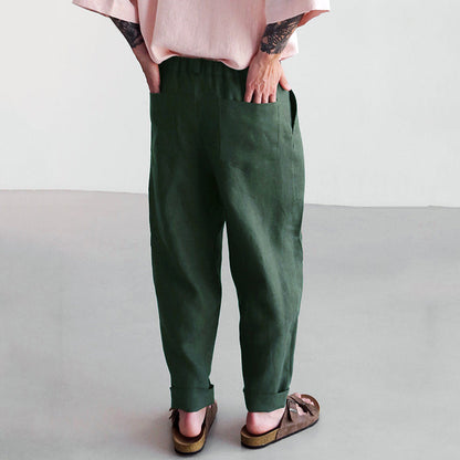 Mens Linen Trousers With Pleats