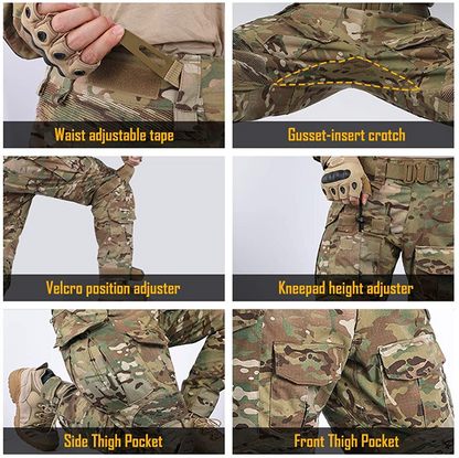 Outdoor Camo Rip-Stop Tactical Trousers
