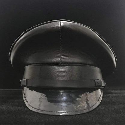 Leather Military Cap