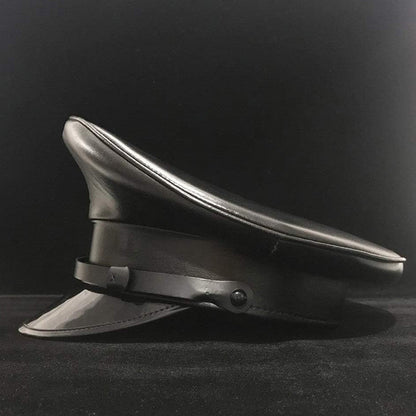 Leather Military Cap