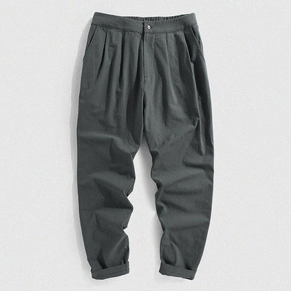 Men's Elastic Waist Linen Pants