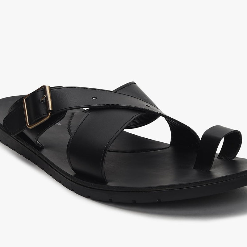 Criss-Cross Strappy Toe-Ring Sandals