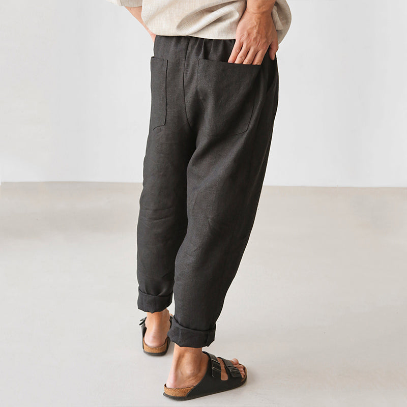 Mens Linen Trousers With Pleats